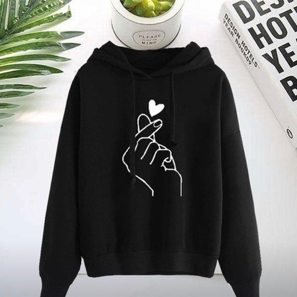 Tops - Black Graphic Hoodie